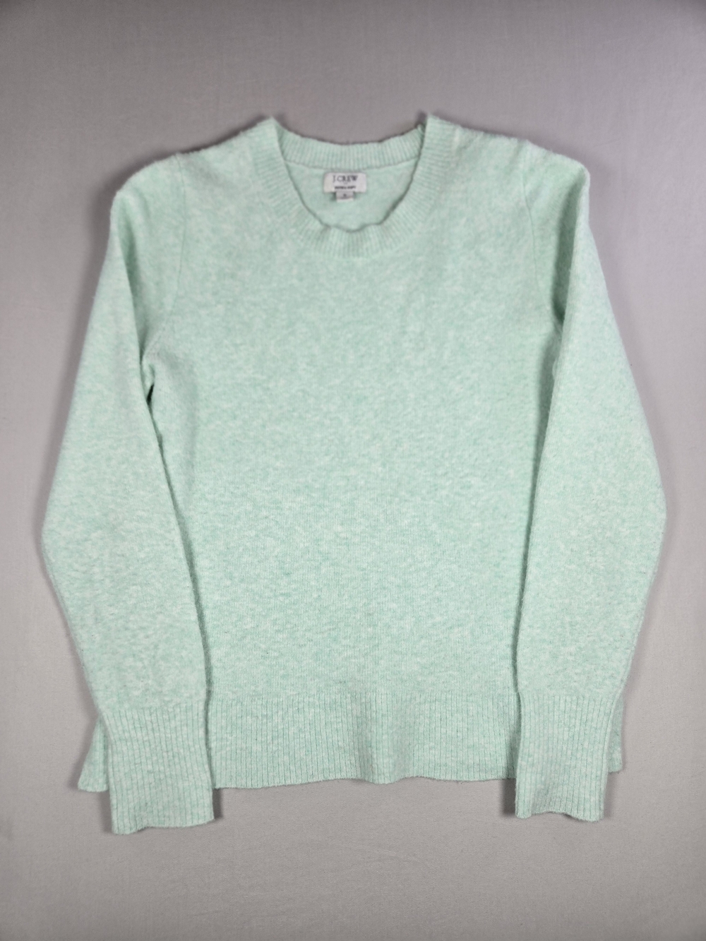 J.Crew Extra Soft Crewneck Fall Sweater Mint Green Cozy Preppy Size Small